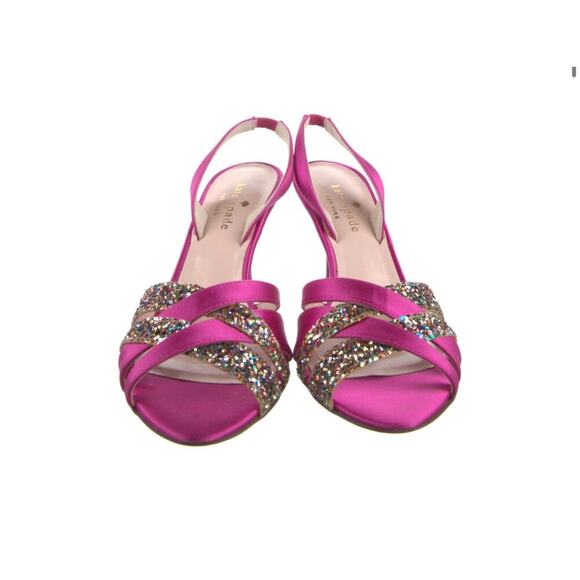 Kate Spade Pink Glitter Strappy Heels sz 6 - Picture 2 of 5